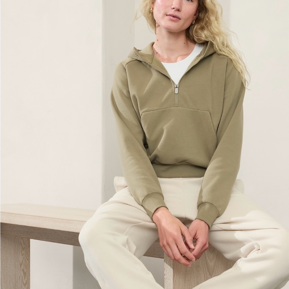 Athleta Forever Fleece 1/2 Zip Hoodie